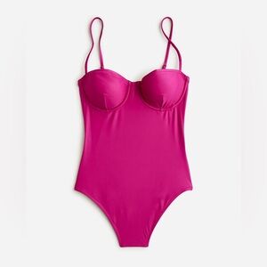 J. Crew Magenta Heritage balconette underwire one-piece swimsuit